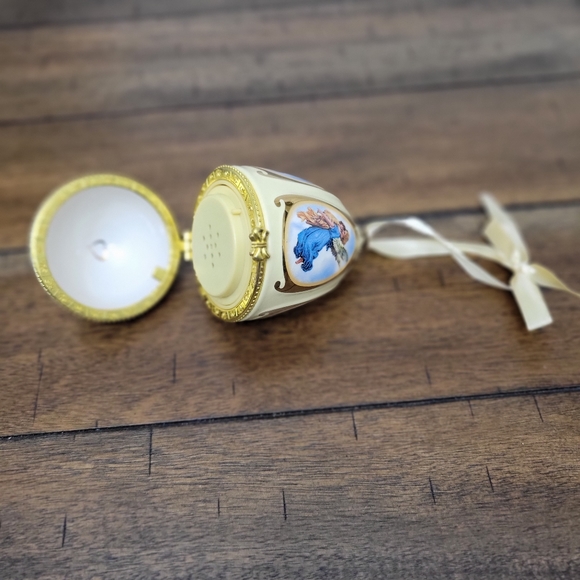 Mr Christmas Porcelain Hinged Musical Egg W Stand Tested Works Instructions, Box - Picture 8 of 12